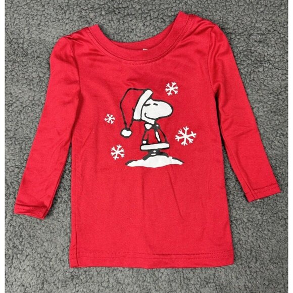 Munki Unisex 9m Peanuts Santa Snoopy Woodstock Baby Pajama Set Red Grey 9 M - Picture 2 of 11